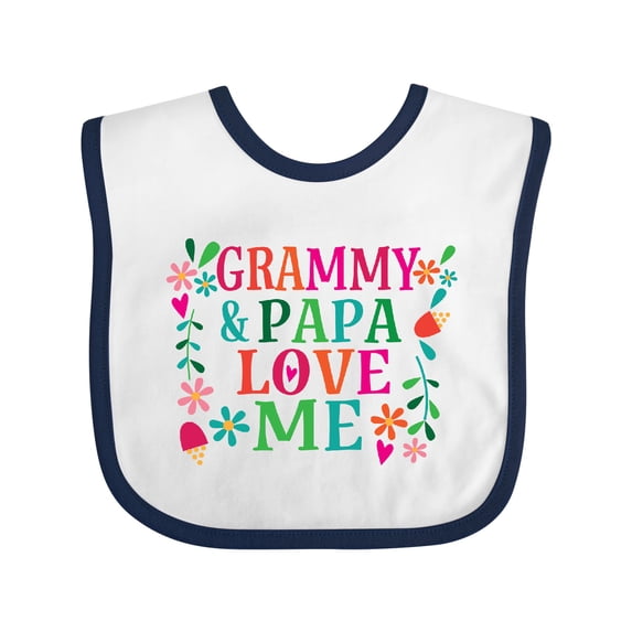 Inktastic Grammy and Papa Love Me Girls Baby Bib