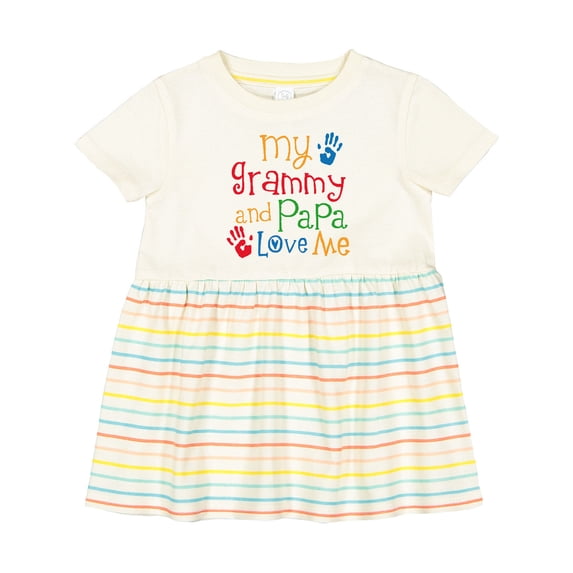 Inktastic Grammy and Papa Love Me Girls Baby Dress