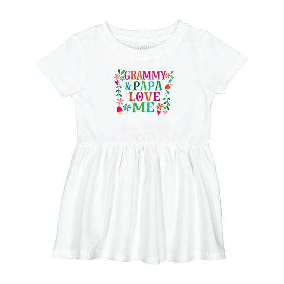 Inktastic Grammy and Papa Love Me Girls Baby Dress