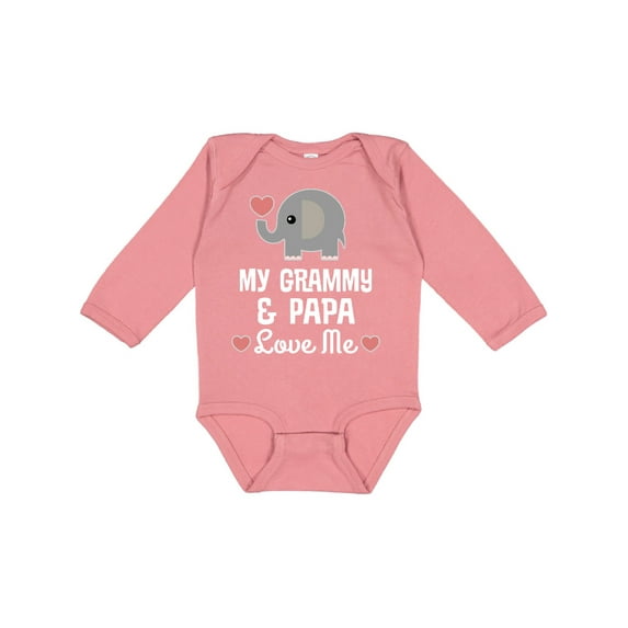 Inktastic Grammy and Papa Love Me Grandchild Boys or Girls Long Sleeve Baby Bodysuit