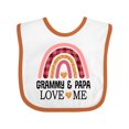 thumbnail image 1 of Inktastic Grammy and Papa Love Me Granddaughter Rainbow Girls Baby Bib, 1 of 4