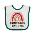 thumbnail image 1 of Inktastic Grammy and Papa Love Me Granddaughter Rainbow Girls Baby Bib, 1 of 4