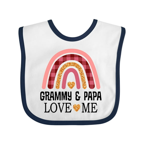 Inktastic Grammy and Papa Love Me Granddaughter Rainbow Girls Baby Bib