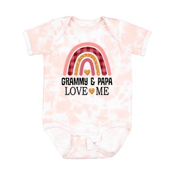 Inktastic Grammy and Papa Love Me Granddaughter Rainbow Girls Baby Bodysuit