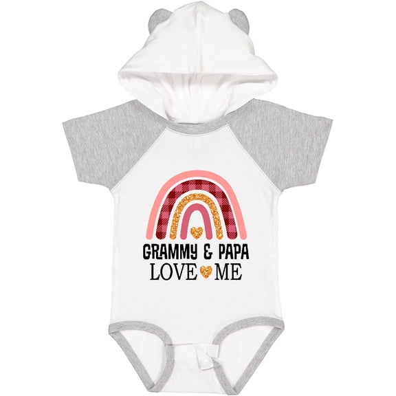 Inktastic Grammy and Papa Love Me Granddaughter Rainbow Girls Baby Bodysuit