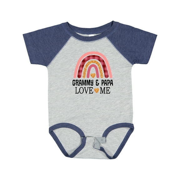 Inktastic Grammy and Papa Love Me Granddaughter Rainbow Girls Baby Bodysuit