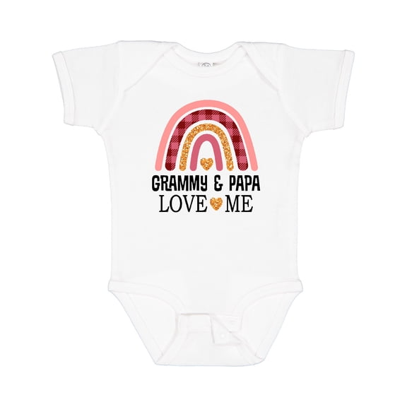 Inktastic Grammy and Papa Love Me Granddaughter Rainbow Girls Baby Bodysuit