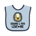 thumbnail image 1 of Inktastic Grammy and Papa Love Me Grandson Lion Boys Baby Bib, 1 of 4