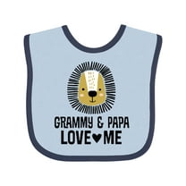 Inktastic Grammy and Papa Love Me Grandson Lion Boys Baby Bib