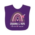 thumbnail image 1 of Inktastic Grammy and Papa Love Me Rainbow Girls Baby Bib, 1 of 4