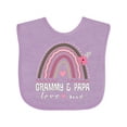 thumbnail image 1 of Inktastic Grammy and Papa Love Me Rainbow Girls Baby Bib, 1 of 4