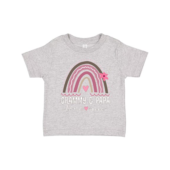 Inktastic Grammy and Papa Love Me Rainbow Girls Toddler T-Shirt