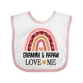 thumbnail image 1 of Inktastic Grammy and Papaw Love Me Girls Granddaughter Girls Baby Bib, 1 of 4