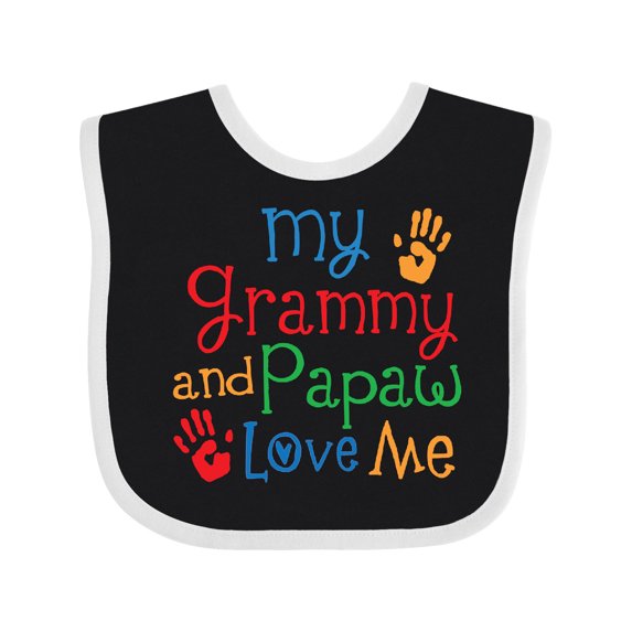 Inktastic Grammy and Papaw Love Me Grandchild Boys or Girls Baby Bib