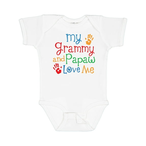 Inktastic Grammy and Papaw Love Me Grandchild Boys or Girls Baby Bodysuit