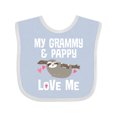 thumbnail image 1 of Inktastic Grammy and Pappy Love Me Sloth Boys or Girls Baby Bib, 1 of 4