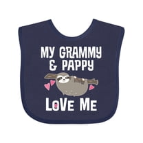 Inktastic Grammy and Pappy Love Me Sloth Boys or Girls Baby Bib