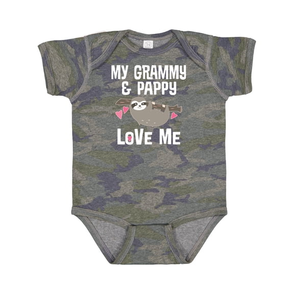 Inktastic Grammy and Pappy Love Me Sloth Boys or Girls Baby Bodysuit