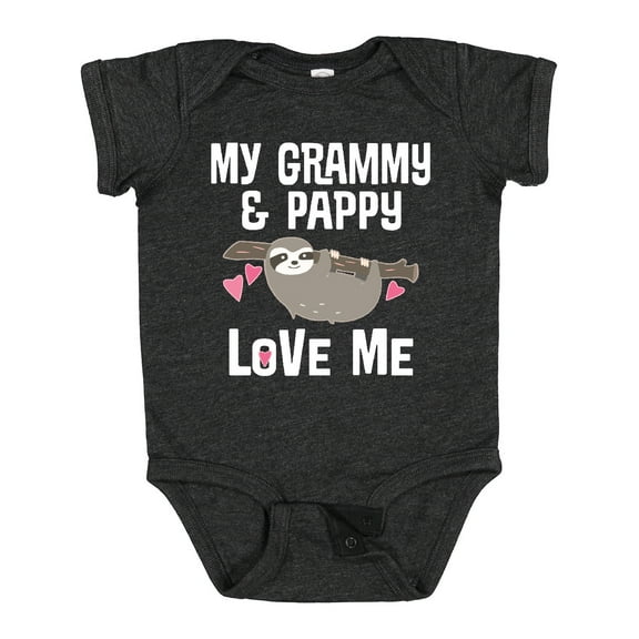Inktastic Grammy and Pappy Love Me Sloth Boys or Girls Baby Bodysuit