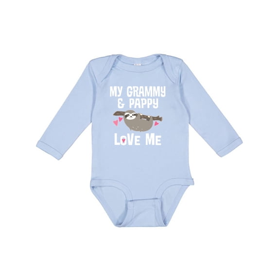Inktastic Grammy and Pappy Love Me Sloth Boys or Girls Long Sleeve Baby Bodysuit