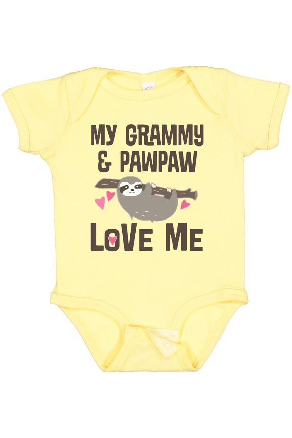 Grammy and Pawpaw Sloth Boys or Girls Baby Bodysuit