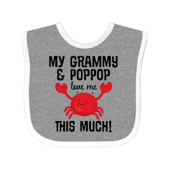 Inktastic Grammy and Poppop Grandson Boys Baby Bib