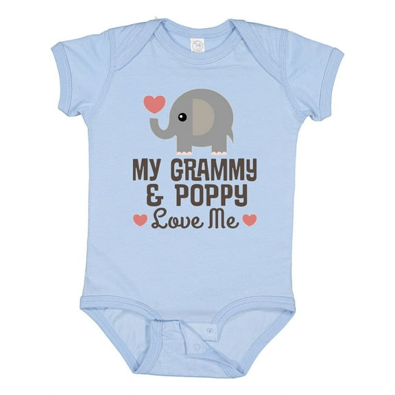 Inktastic Grammy and Poppy Love Me Grandchild Boys or Girls Baby Bodysuit