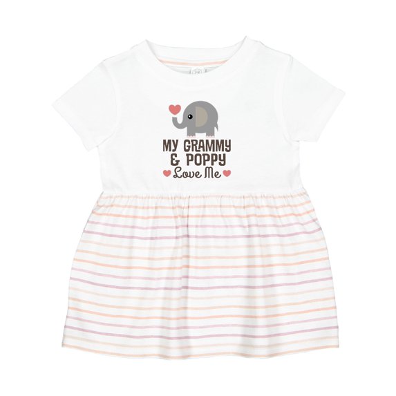 Inktastic Grammy and Poppy Love Me Grandchild Girls Baby Dress