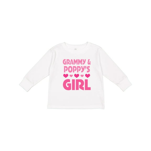 Inktastic Grammy and Poppy Love Me Valentine for Granddaughter Girls Long Sleeve Toddler T-Shirt