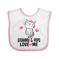 Inktastic Grammy and Pops Granddaughter Cat Girls Baby Bib