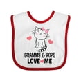 thumbnail image 1 of Inktastic Grammy and Pops Granddaughter Cat Girls Baby Bib, 1 of 4
