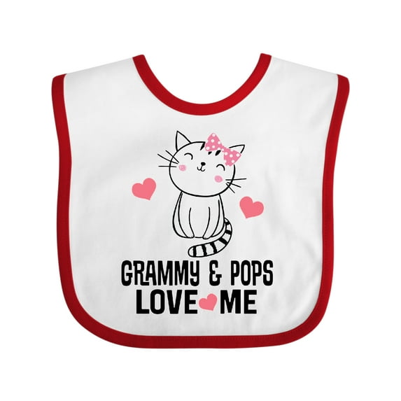 Inktastic Grammy and Pops Granddaughter Cat Girls Baby Bib