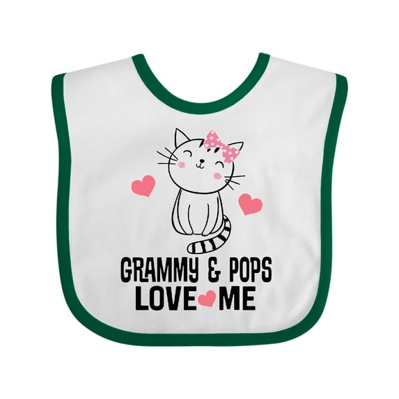 Inktastic Grammy and Pops Granddaughter Cat Girls Baby Bib