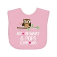 thumbnail image 1 of Inktastic Grammy and Pops Love Me Owl Girls Baby Bib, 1 of 4