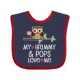 thumbnail image 1 of Inktastic Grammy and Pops Love Me Owl Girls Baby Bib, 1 of 4