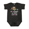 thumbnail image 1 of Inktastic Grammy and Pops Love Me Owl Girls Baby Bodysuit, 1 of 5