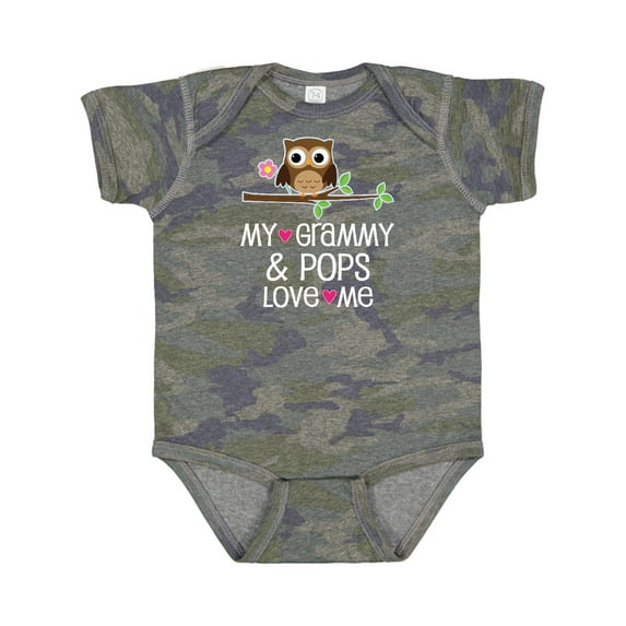 Inktastic Grammy and Pops Love Me Owl Girls Baby Bodysuit