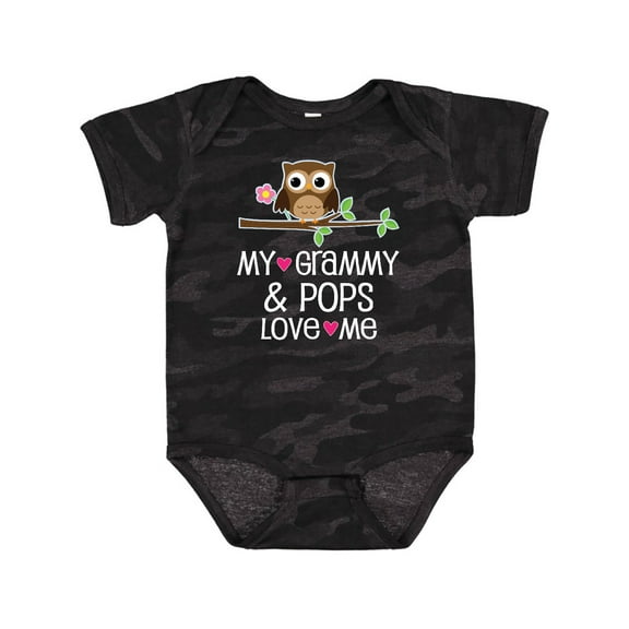 Inktastic Grammy and Pops Love Me Owl Girls Baby Bodysuit