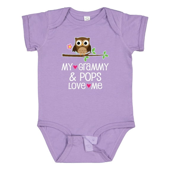 Inktastic Grammy and Pops Love Me Owl Girls Baby Bodysuit
