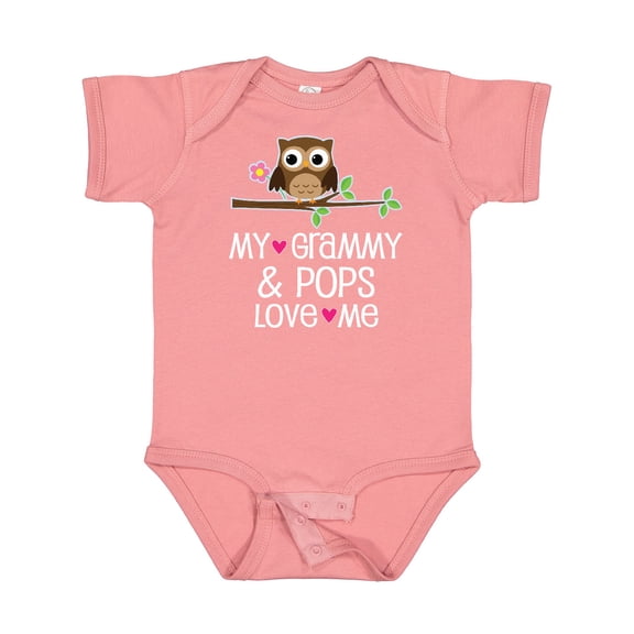 Inktastic Grammy and Pops Love Me Owl Girls Baby Bodysuit