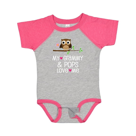 Inktastic Grammy and Pops Love Me Owl Girls Baby Bodysuit