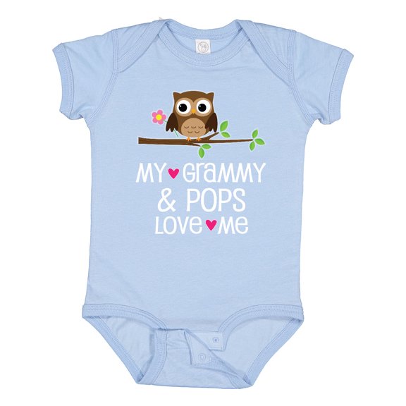 Inktastic Grammy and Pops Love Me Owl Girls Baby Bodysuit