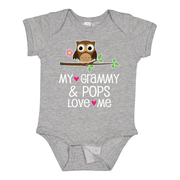 Inktastic Grammy and Pops Love Me Owl Girls Baby Bodysuit