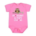 thumbnail image 1 of Inktastic Grammy and Pops Love Me Owl Girls Baby Bodysuit, 1 of 5