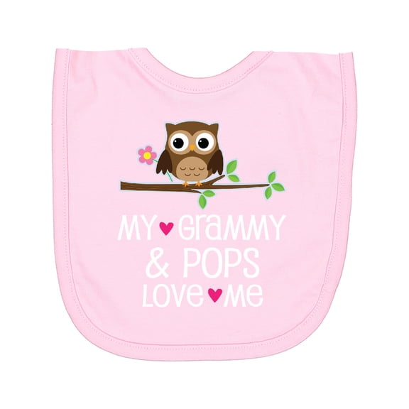 Inktastic Grammy and Pops Love Me Owl Newborn Bib