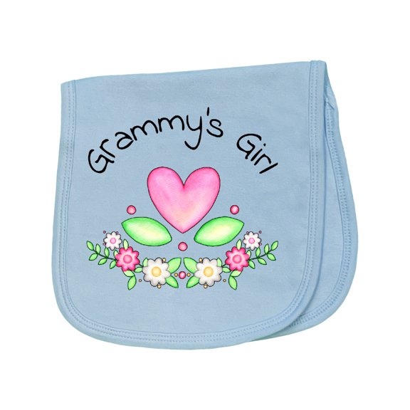 Inktastic Grammy's Girl Heart Flowers Baby Burp Cloth