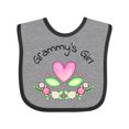 thumbnail image 1 of Inktastic Grammy's Girl Heart Flowers Girls Baby Bib, 1 of 4