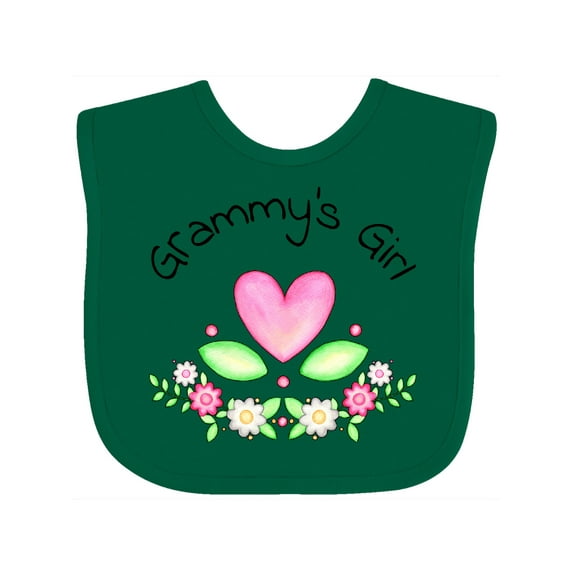 Inktastic Grammy's Girl Heart Flowers Girls Baby Bib
