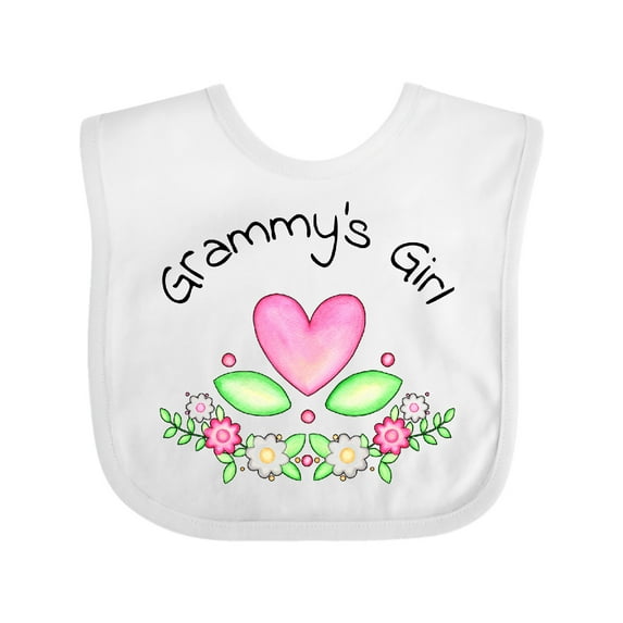 Inktastic Grammy's Girl Heart Flowers Girls Baby Bib
