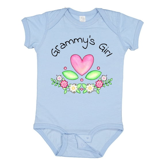 Inktastic Grammy's Girl Heart Flowers Girls Baby Bodysuit